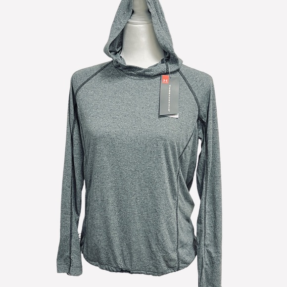 Under Armour Threadborne Train Twist Hoodie HeatGear Running Shirt Womens Sz S - Picture 2 of 8